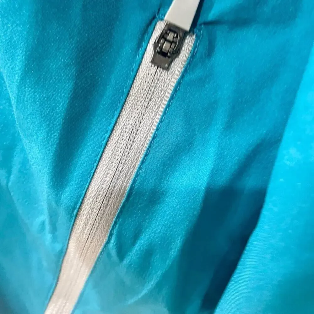 PERRY ELLIS WINDBREAKER JACKET ZIP OFF HOOD MIAMI SUPER BOWL LIV‎ 2020 TEAL SZ M